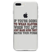 DistinctInk® Clear Shockproof Hybrid Case for Apple iPhone / Samsung Galaxy / Google Pixel - Wear Gloves When You Lift - Match Your Purse