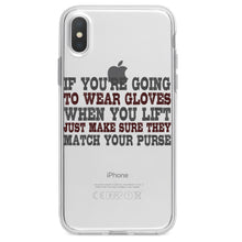 DistinctInk® Clear Shockproof Hybrid Case for Apple iPhone / Samsung Galaxy / Google Pixel - Wear Gloves When You Lift - Match Your Purse