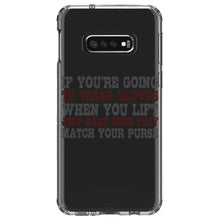 DistinctInk® Clear Shockproof Hybrid Case for Apple iPhone / Samsung Galaxy / Google Pixel - Wear Gloves When You Lift - Match Your Purse