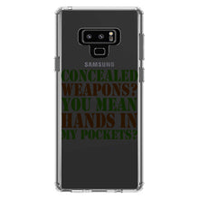 DistinctInk® Clear Shockproof Hybrid Case for Apple iPhone / Samsung Galaxy / Google Pixel - Concealed Weapons?  Hands in My Pockets?