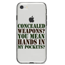 DistinctInk® Clear Shockproof Hybrid Case for Apple iPhone / Samsung Galaxy / Google Pixel - Concealed Weapons?  Hands in My Pockets?