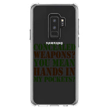 DistinctInk® Clear Shockproof Hybrid Case for Apple iPhone / Samsung Galaxy / Google Pixel - Concealed Weapons?  Hands in My Pockets?