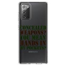 DistinctInk® Clear Shockproof Hybrid Case for Apple iPhone / Samsung Galaxy / Google Pixel - Concealed Weapons?  Hands in My Pockets?