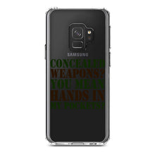 DistinctInk® Clear Shockproof Hybrid Case for Apple iPhone / Samsung Galaxy / Google Pixel - Concealed Weapons?  Hands in My Pockets?
