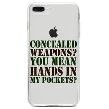 DistinctInk® Clear Shockproof Hybrid Case for Apple iPhone / Samsung Galaxy / Google Pixel - Concealed Weapons?  Hands in My Pockets?