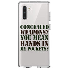 DistinctInk® Clear Shockproof Hybrid Case for Apple iPhone / Samsung Galaxy / Google Pixel - Concealed Weapons?  Hands in My Pockets?