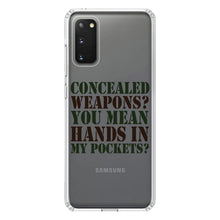 DistinctInk® Clear Shockproof Hybrid Case for Apple iPhone / Samsung Galaxy / Google Pixel - Concealed Weapons?  Hands in My Pockets?