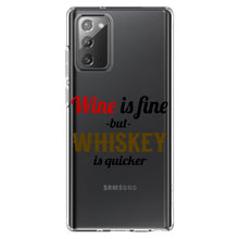 DistinctInk® Clear Shockproof Hybrid Case for Apple iPhone / Samsung Galaxy / Google Pixel - Wine is Fine But Whiskey is Quicker