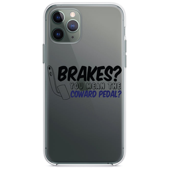DistinctInk® Clear Shockproof Hybrid Case for Apple iPhone / Samsung Galaxy / Google Pixel - Brakes?  The Coward Pedal?