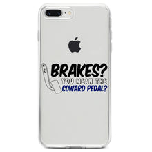 DistinctInk® Clear Shockproof Hybrid Case for Apple iPhone / Samsung Galaxy / Google Pixel - Brakes?  The Coward Pedal?