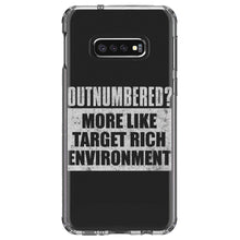DistinctInk® Clear Shockproof Hybrid Case for Apple iPhone / Samsung Galaxy / Google Pixel - Outnumbered?  Target Rich Environment