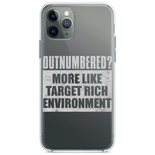 DistinctInk® Clear Shockproof Hybrid Case for Apple iPhone / Samsung Galaxy / Google Pixel - Outnumbered?  Target Rich Environment
