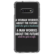DistinctInk® Clear Shockproof Hybrid Case for Apple iPhone / Samsung Galaxy / Google Pixel - Worries About the Future Until Married