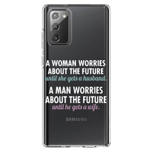 DistinctInk® Clear Shockproof Hybrid Case for Apple iPhone / Samsung Galaxy / Google Pixel - Worries About the Future Until Married