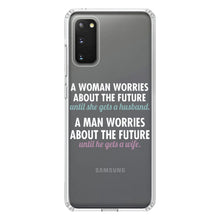DistinctInk® Clear Shockproof Hybrid Case for Apple iPhone / Samsung Galaxy / Google Pixel - Worries About the Future Until Married