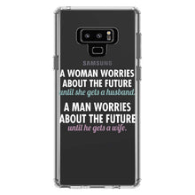 DistinctInk® Clear Shockproof Hybrid Case for Apple iPhone / Samsung Galaxy / Google Pixel - Worries About the Future Until Married