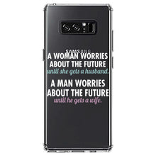 DistinctInk® Clear Shockproof Hybrid Case for Apple iPhone / Samsung Galaxy / Google Pixel - Worries About the Future Until Married