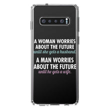 DistinctInk® Clear Shockproof Hybrid Case for Apple iPhone / Samsung Galaxy / Google Pixel - Worries About the Future Until Married