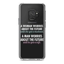 DistinctInk® Clear Shockproof Hybrid Case for Apple iPhone / Samsung Galaxy / Google Pixel - Worries About the Future Until Married