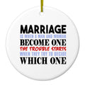 Marriage Trouble Starts Ceramic Ornament