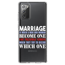 DistinctInk® Clear Shockproof Hybrid Case for Apple iPhone / Samsung Galaxy / Google Pixel - Marriage Trouble Starts