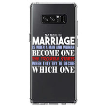 DistinctInk® Clear Shockproof Hybrid Case for Apple iPhone / Samsung Galaxy / Google Pixel - Marriage Trouble Starts