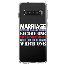 DistinctInk® Clear Shockproof Hybrid Case for Apple iPhone / Samsung Galaxy / Google Pixel - Marriage Trouble Starts