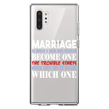 DistinctInk® Clear Shockproof Hybrid Case for Apple iPhone / Samsung Galaxy / Google Pixel - Marriage Trouble Starts