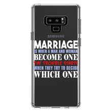 DistinctInk® Clear Shockproof Hybrid Case for Apple iPhone / Samsung Galaxy / Google Pixel - Marriage Trouble Starts