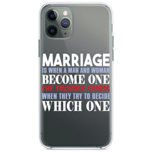 DistinctInk® Clear Shockproof Hybrid Case for Apple iPhone / Samsung Galaxy / Google Pixel - Marriage Trouble Starts