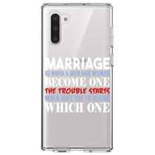 DistinctInk® Clear Shockproof Hybrid Case for Apple iPhone / Samsung Galaxy / Google Pixel - Marriage Trouble Starts
