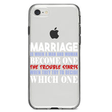 DistinctInk® Clear Shockproof Hybrid Case for Apple iPhone / Samsung Galaxy / Google Pixel - Marriage Trouble Starts