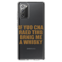 DistinctInk® Clear Shockproof Hybrid Case for Apple iPhone / Samsung Galaxy / Google Pixel - If You Can Read This Brink Me a Whiskey