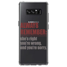 DistinctInk® Clear Shockproof Hybrid Case for Apple iPhone / Samsung Galaxy / Google Pixel - Remember: She's Right You're Wrong