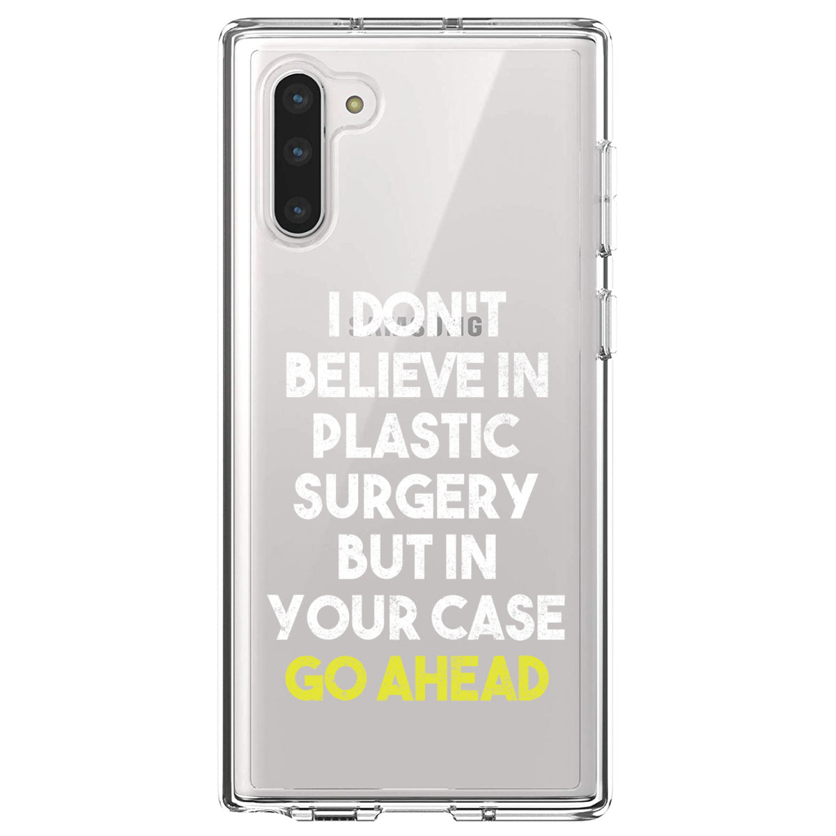 Don't Believe in Plastic Surgery But Go Ahead Clear Shockproof iPhone Case, view 9