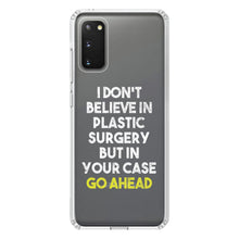 DistinctInk® Clear Shockproof Hybrid Case for Apple iPhone / Samsung Galaxy / Google Pixel - Don't Believe in Plastic Surgery But Go Ahead