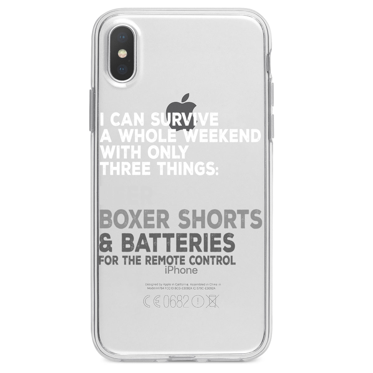 Can Survive with Only Beer Boxers Batteries Clear Shockproof iPhone Case, view 4