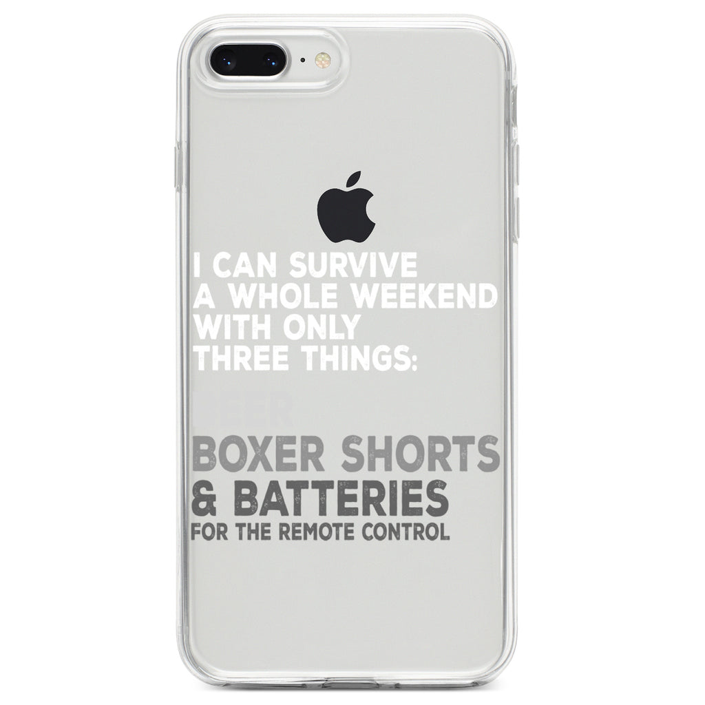 Can Survive with Only Beer Boxers Batteries Clear Shockproof iPhone Case, view 6