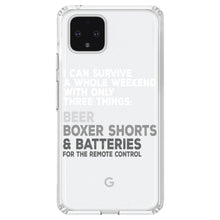 DistinctInk® Clear Shockproof Hybrid Case for Apple iPhone / Samsung Galaxy / Google Pixel - Can Survive with Only Beer Boxers Batteries