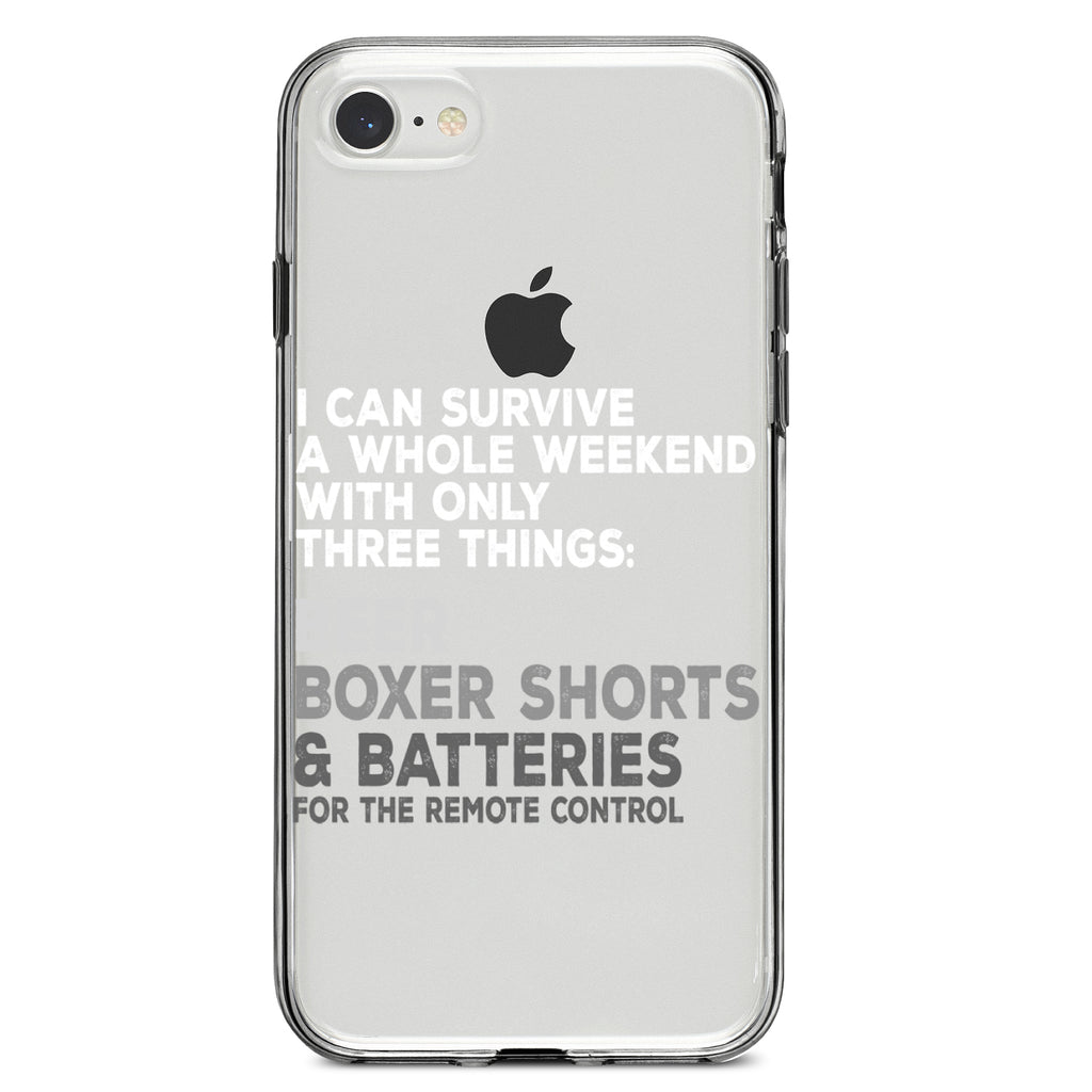 Can Survive with Only Beer Boxers Batteries Clear Shockproof iPhone Case, view 5
