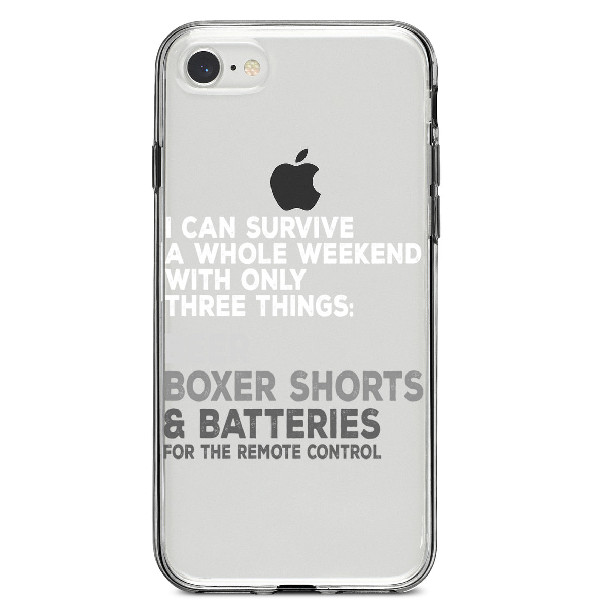 Can Survive with Only Beer Boxers Batteries Clear Shockproof iPhone Case, view 5