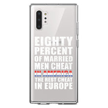 DistinctInk® Clear Shockproof Hybrid Case for Apple iPhone / Samsung Galaxy / Google Pixel - Married Men Cheat in America