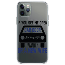 DistinctInk® Clear Shockproof Hybrid Case for Apple iPhone / Samsung Galaxy / Google Pixel - If Open Car Door, New Car or New Wife