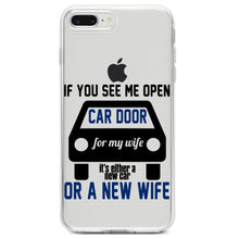 DistinctInk® Clear Shockproof Hybrid Case for Apple iPhone / Samsung Galaxy / Google Pixel - If Open Car Door, New Car or New Wife