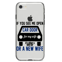 DistinctInk® Clear Shockproof Hybrid Case for Apple iPhone / Samsung Galaxy / Google Pixel - If Open Car Door, New Car or New Wife