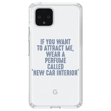 DistinctInk® Clear Shockproof Hybrid Case for Apple iPhone / Samsung Galaxy / Google Pixel - Wear Perfume Called "New Car Interior"