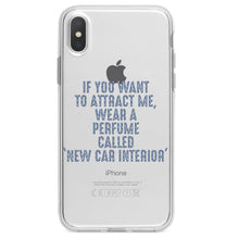 DistinctInk® Clear Shockproof Hybrid Case for Apple iPhone / Samsung Galaxy / Google Pixel - Wear Perfume Called "New Car Interior"