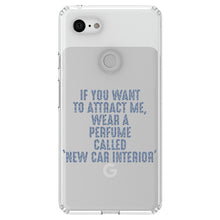 DistinctInk® Clear Shockproof Hybrid Case for Apple iPhone / Samsung Galaxy / Google Pixel - Wear Perfume Called "New Car Interior"