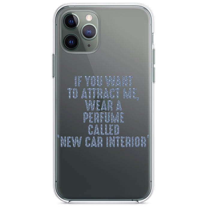 DistinctInk® Clear Shockproof Hybrid Case for Apple iPhone / Samsung Galaxy / Google Pixel - Wear Perfume Called 