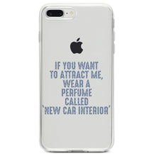 DistinctInk® Clear Shockproof Hybrid Case for Apple iPhone / Samsung Galaxy / Google Pixel - Wear Perfume Called "New Car Interior"